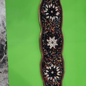Embellished Black and Gold Women's Belt